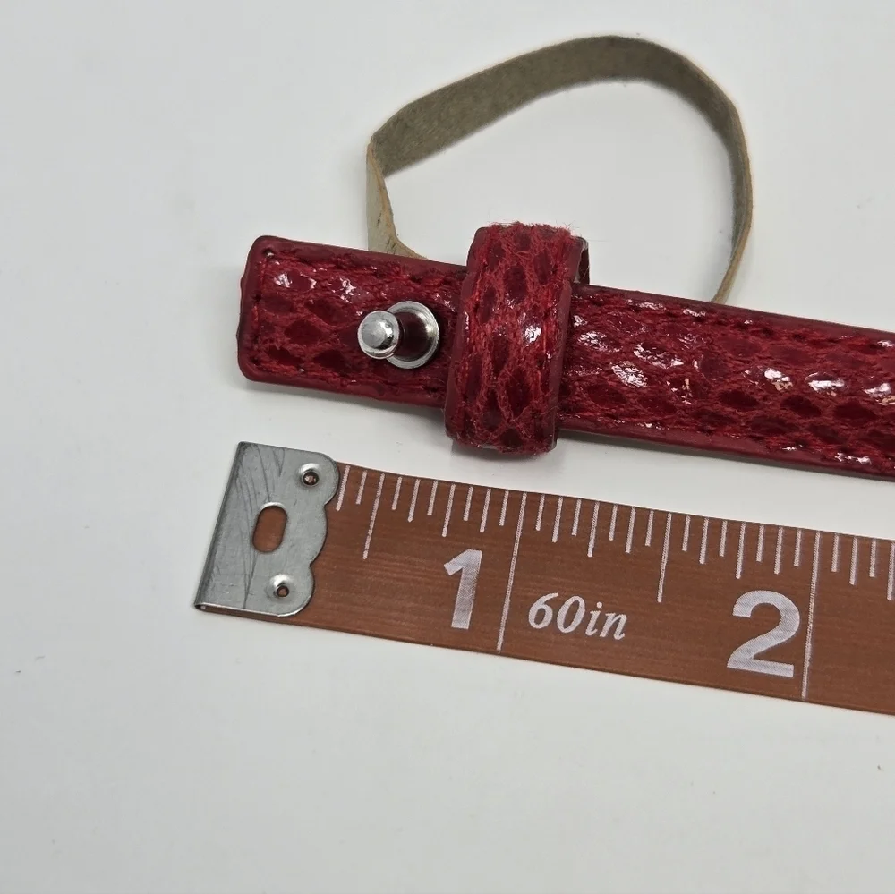 WHITE HOUSE BLACK MARKET WHBM RED FAUX SNAKESKIN BOW BELT WOMEN SMALL STRUCTURED